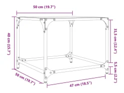 Mesa De Centro|vidaxl Mesas de centro c/ topo vidro 2 pcs 50x50x40cm aço Transparente