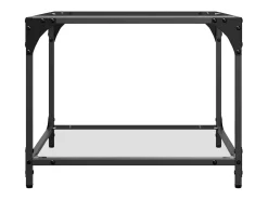 New Mesas de centro c/ topo vidro 2 pcs 50x50x40cm aço PT910477 Transparente