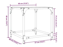 vidaxl Mesas de centro c/ topo vidro 2 pcs 40x40x40cm aço Transparente