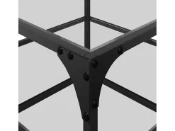 vidaxl Mesas de centro c/ topo vidro 2 pcs 50x50x45cm aço^ Mesa De Centro