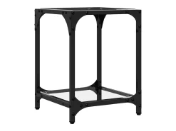 Outlet vidaxl Mesas de centro c/ topo vidro 2 pcs 40x40x40cm aço Transparente