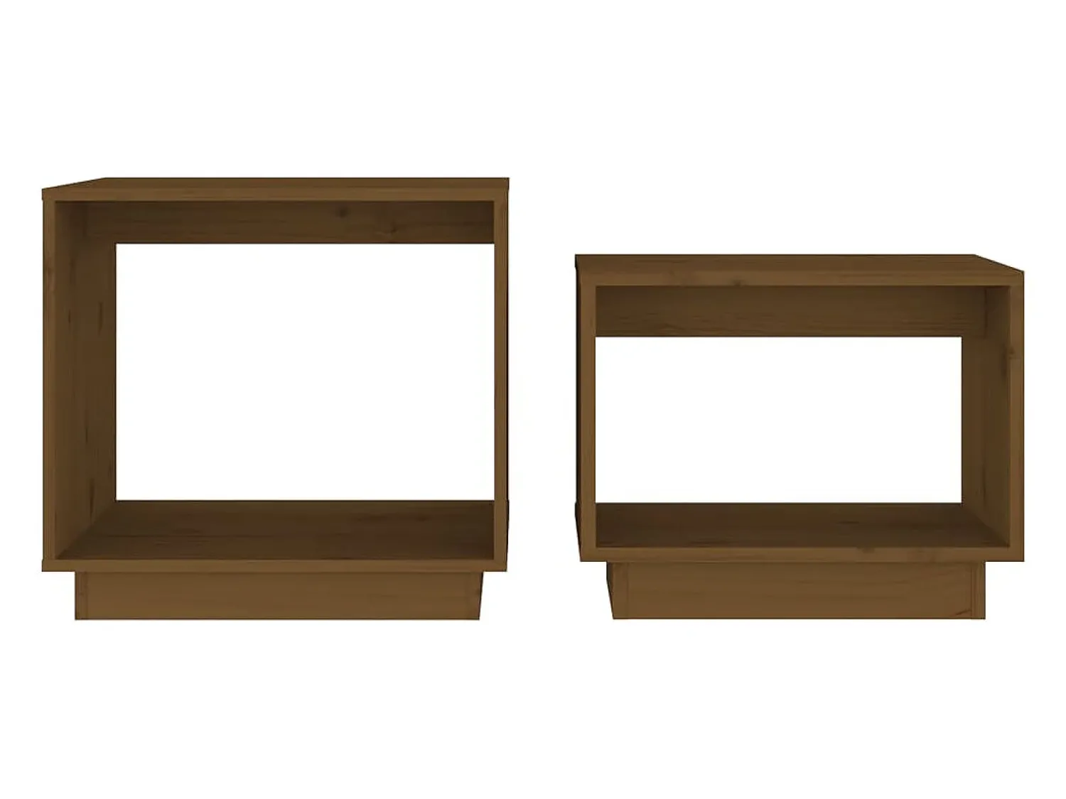 Outlet vidaxl Mesas de centro de encastrar 2 pcs pinho maciço castanho mel Natural claro