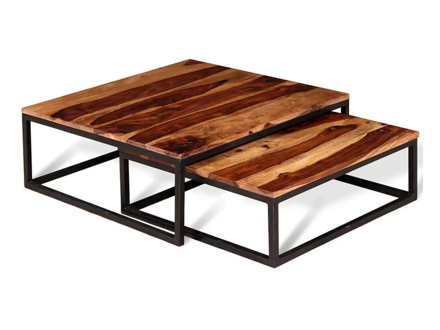 Mesa De Centro| Mesas de centro de encastrar 2 pcs madeira de sheesham maciça PT486591 Castanho