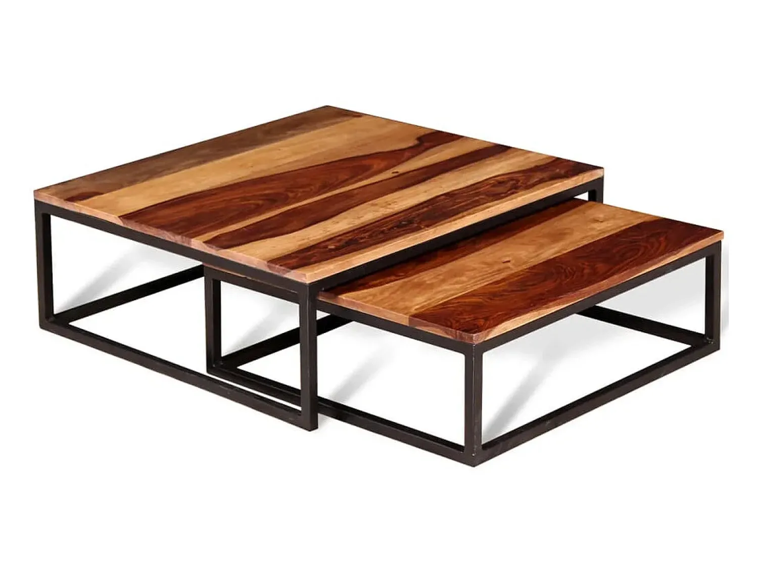 Mesa De Centro| Mesas de centro de encastrar 2 pcs madeira de sheesham maciça PT486591 Castanho