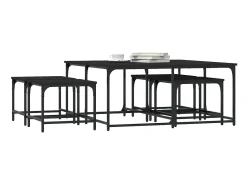 Mesa De Centro* Mesas de centro de encastrar 5 pcs derivados de madeira PT771981 Preto