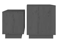 Mesa De Centro*vidaxl Mesas de centro de encastrar 2 pcs pinho maciço cinza Cinzento
