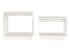Mesa De Centro*vidaxl Mesas de centro de encastrar 2 pcs pinho maciço Branco