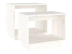 Mesa De Centro*vidaxl Mesas de centro de encastrar 2 pcs pinho maciço Branco
