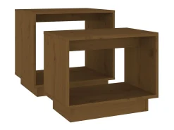 Best Mesas de centro de encastrar 2 pcs pinho maciço mel PT981981 Castanho