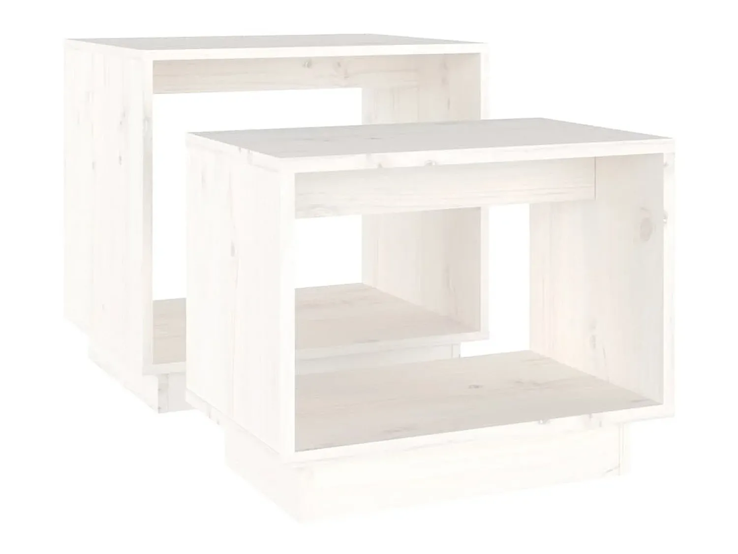 Mesa De Centro* Mesas de centro de encastrar 2 pcs pinho maciço PT487401 Branco