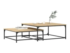 Mesa De Centro| Mesas de centro encastrar 2 pcs deriv. madeira carvalho sonoma PT175671 Castanho