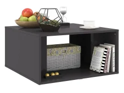 Mesa De Centro| Mesas de centro 4pcs derivados de madeira cinza brilhante PT121801 Cinzento