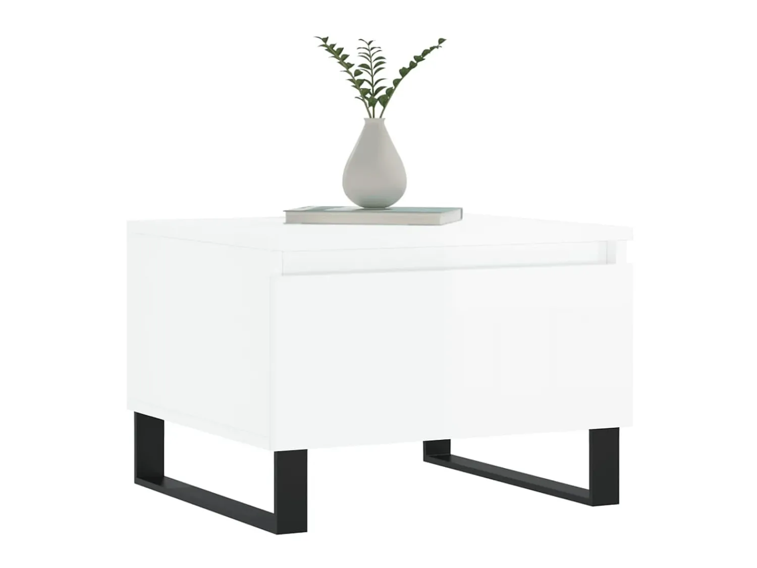 Mesa De Apoio* Mesas de centro 2pcs 50x46x35cm deriv. madeira brilhante PT684681 Branco