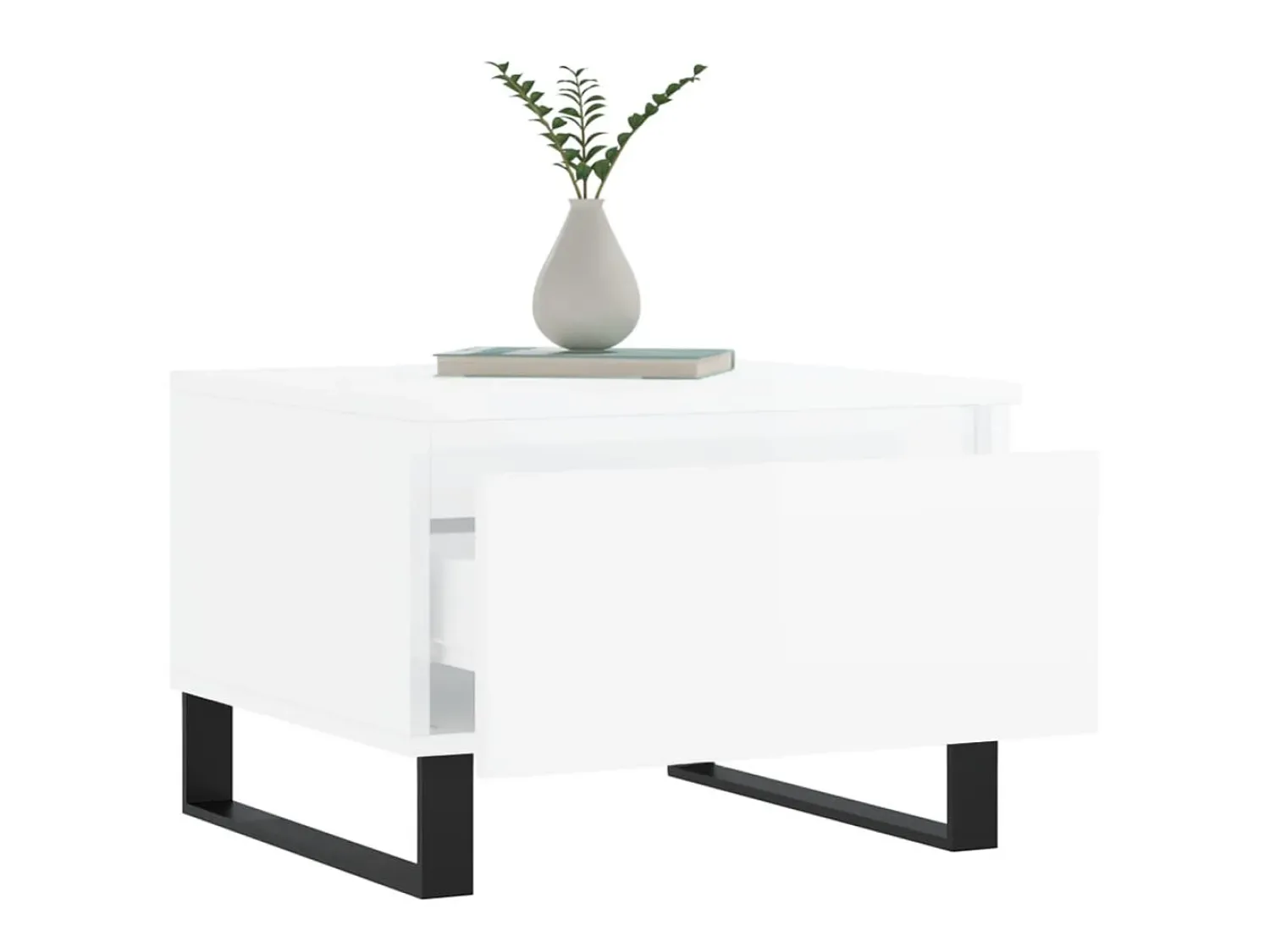 Mesa De Apoio* Mesas de centro 2pcs 50x46x35cm deriv. madeira brilhante PT684681 Branco