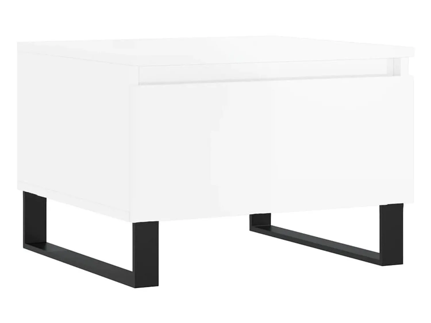 Mesa De Apoio* Mesas de centro 2pcs 50x46x35cm deriv. madeira brilhante PT684681 Branco