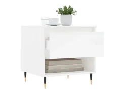Mesa De Centro|vidaxl Mesas de centro 2pcs 50x46x50cm deriv. madeira brilhante Branco