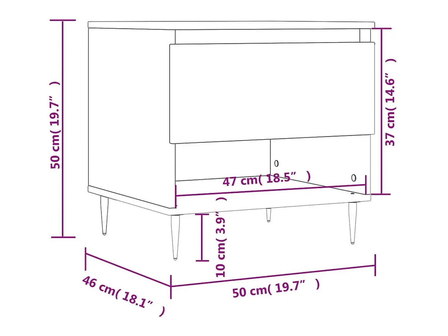 Mesa De Centro|vidaxl Mesas de centro 2pcs 50x46x50cm deriv. madeira brilhante Branco