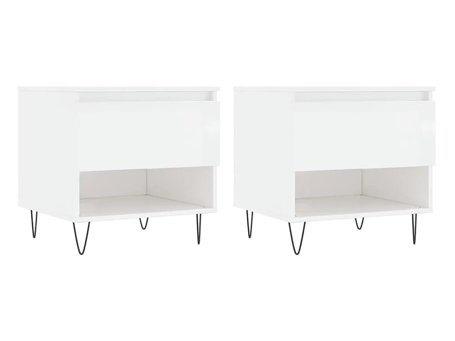 Mesas de centro 2pcs 50x46x50cm deriv. madeira brilhante PT908430^ Mesa De Apoio
