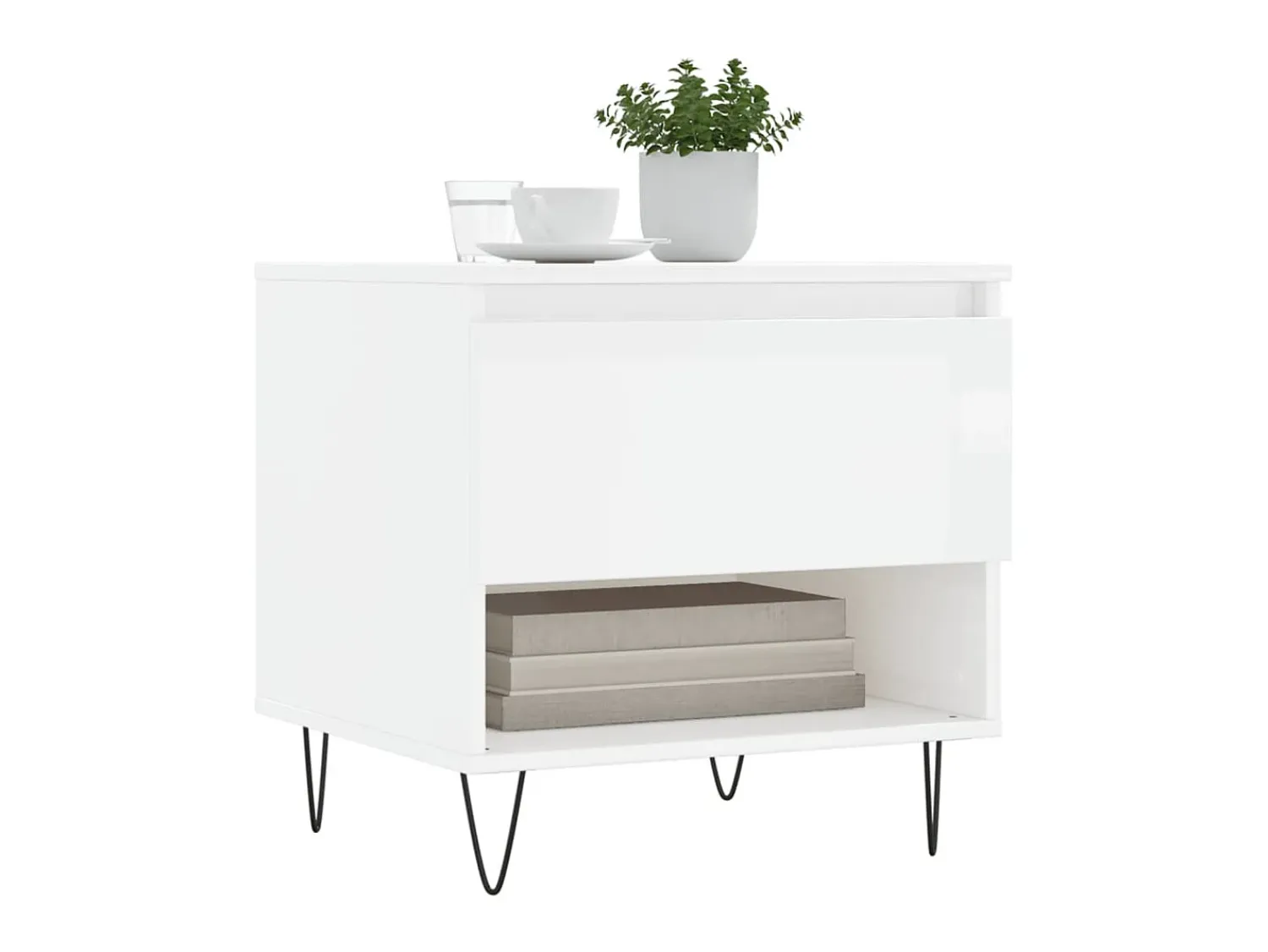Mesas de centro 2pcs 50x46x50cm deriv. madeira brilhante PT908430^ Mesa De Apoio