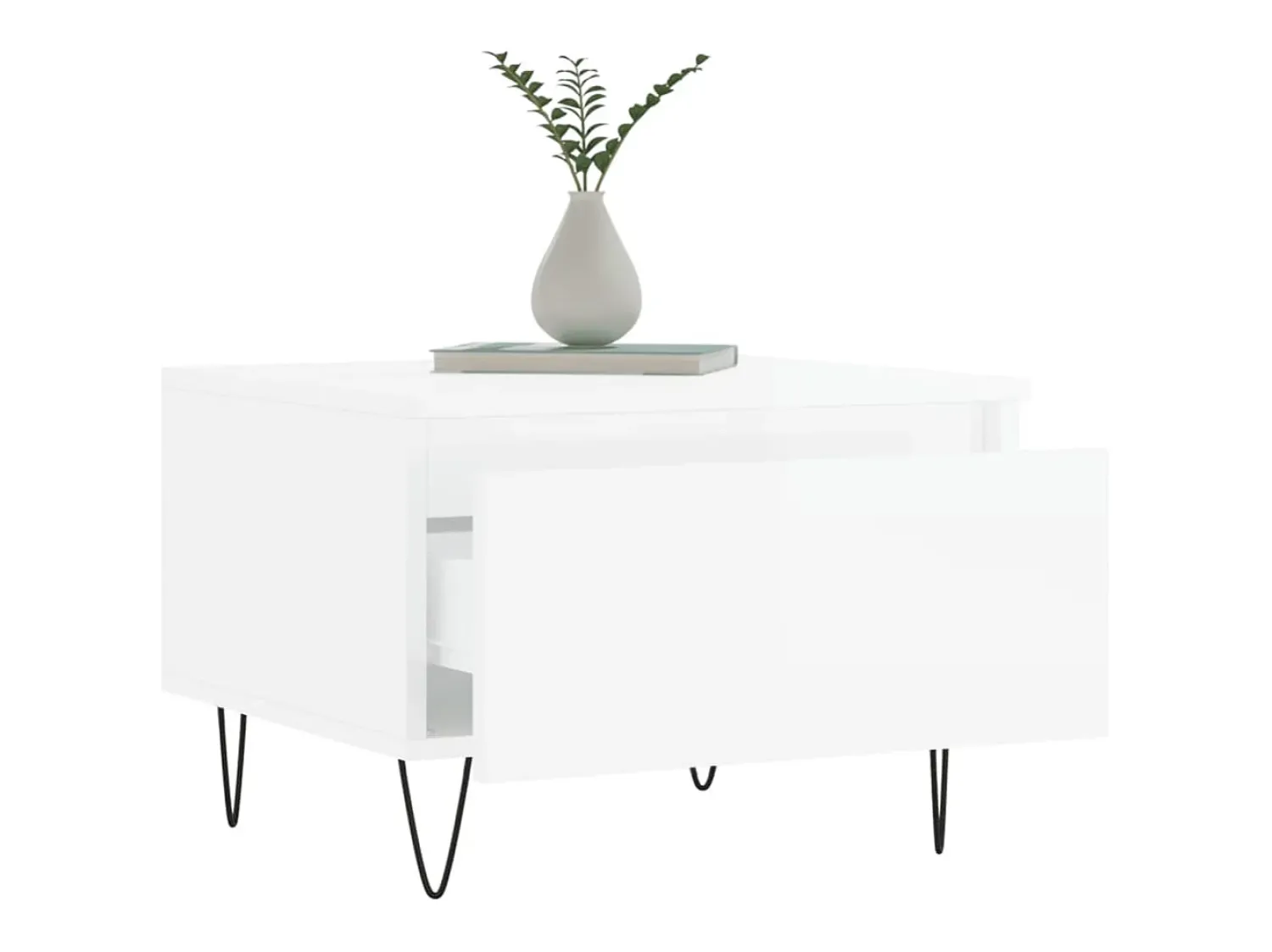 Mesa De Centro*vidaxl Mesas de centro 2pcs 50x46x35cm deriv. madeira brilhante Branco