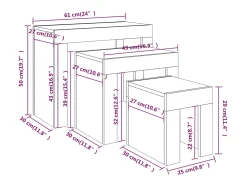 Mesa De Centro* Mesas de encaixar 3 pcs deriv. madeira cinza sonoma Cinzento