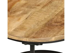 Discount Mesas de encaixar 3 pcs madeira de mangueira áspera maciça Castanho