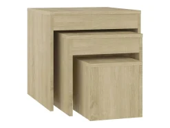 Clearance Mesas de encastrar 3 pcs derivados de madeira carvalho sonoma PT392271 Castanho