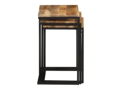 Outlet Mesas de encastrar 3 pcs madeira de acácia maciça PT407953 Castanho