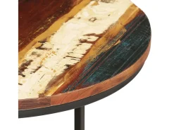 Mesa De Centro| Mesas de encastrar 2 pcs madeira recuperada maciça PT577516 Castanho