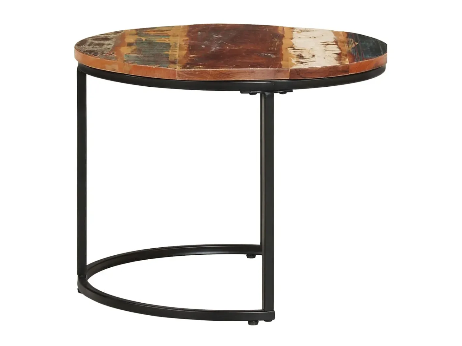 Mesa De Centro| Mesas de encastrar 2 pcs madeira recuperada maciça PT577516 Castanho