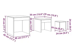 Outlet vidaxl Mesas de encastrar 3pcs derivados de madeira carvalho artisiano Natural claro