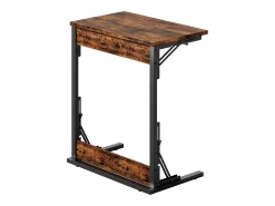Mesa De Apoio*Hauss Spole Mesas laterais dobráveis - Metal preto e madeira rústica castanha Castanho