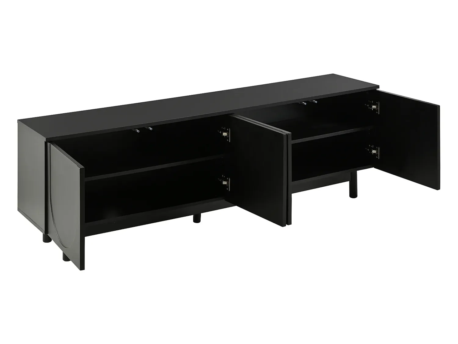 ModernLuxe Meuble TV moderne - avec étagères réglables - en panneaux de particules - Noir^ Móvel De Tv
