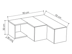 Móvel De Tv|Dmora MobilE suporte de TV Dfallett, Aparador de sala, Armário de TV baixo, Base de parede equipada, 90x92h32 cm, Branco