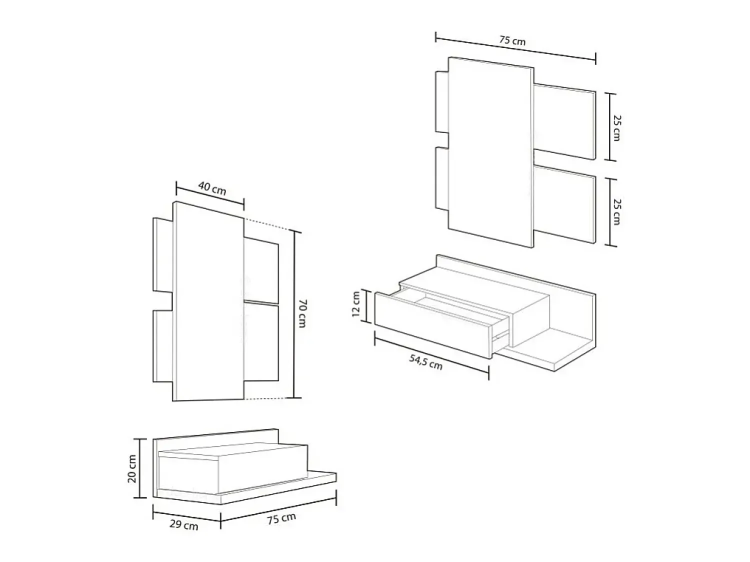 Consola*duehome Mobiliário de corredor Tekkan Branco
