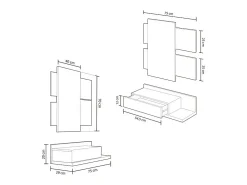 Consola|duehome Mobiliário de corredor Tekkan Cinzento