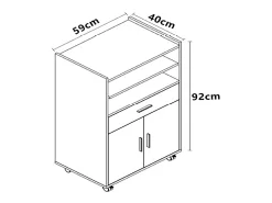 Móvel De Arrumação|VCM Mobiliário de cozinha servindo carrinho Kiola Livro A. 92 x L. 59 x P. 40 cm Castanho