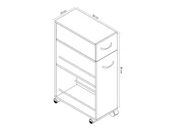Clearance VCM Mobiliário de cozinha servindo carrinho Tusal Livro A. 85 x L. 25 x P. 50 cm Multicor