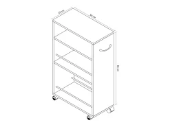 Móvel De Arrumação|VCM Mobiliário de cozinha servindo carrinho Tusal Branco A. 85 x L. 25 x P. 50 cm Multicor