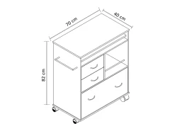 Móvel De Arrumação*VCM Mobiliário de cozinha servindo carrinho Kicha Branco A. 86 x L. 70 x P. 40 cm Multicor