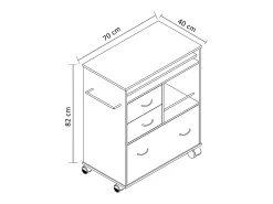 Móvel De Arrumação*VCM Mobiliário de cozinha servindo carrinho Kicha Branco A. 86 x L. 70 x P. 40 cm Multicor