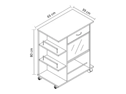 VCM Mobiliário de cozinha servindo carrinho Pocis Livro A. 80 x L. 65 x P. 39 cm^ Móvel De Arrumação