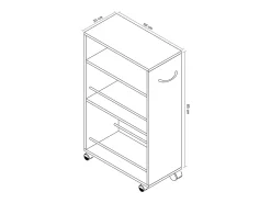 Móvel De Arrumação*VCM Mobiliário de cozinha servindo carrinho Tusal Sonoma Oak A. 85 x L. 25 x P. 50 cm Multicor
