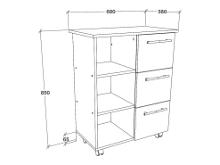 Móvel De Arrumação*VCM Mobiliário de cozinha servindo carrinho Esilo Branco/antracite A. 85 x L. 68 x P. 38 cm Multicor