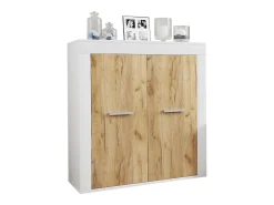 Sale VCM Mobiliário de TV | 4 pcs. Parede viva com espaço de armazenamento suficiente | Armário de TV | Parede montada – Usilo L (Branco / Carvalho de mel) Multicor