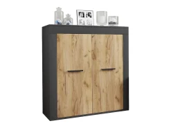 Móvel De Tv*VCM Mobiliário de TV | 4 pcs. Parede viva com espaço de armazenamento suficiente | Armário de TV | Parede montada – Usilo XL (antracite / carvalho mel) Multicor