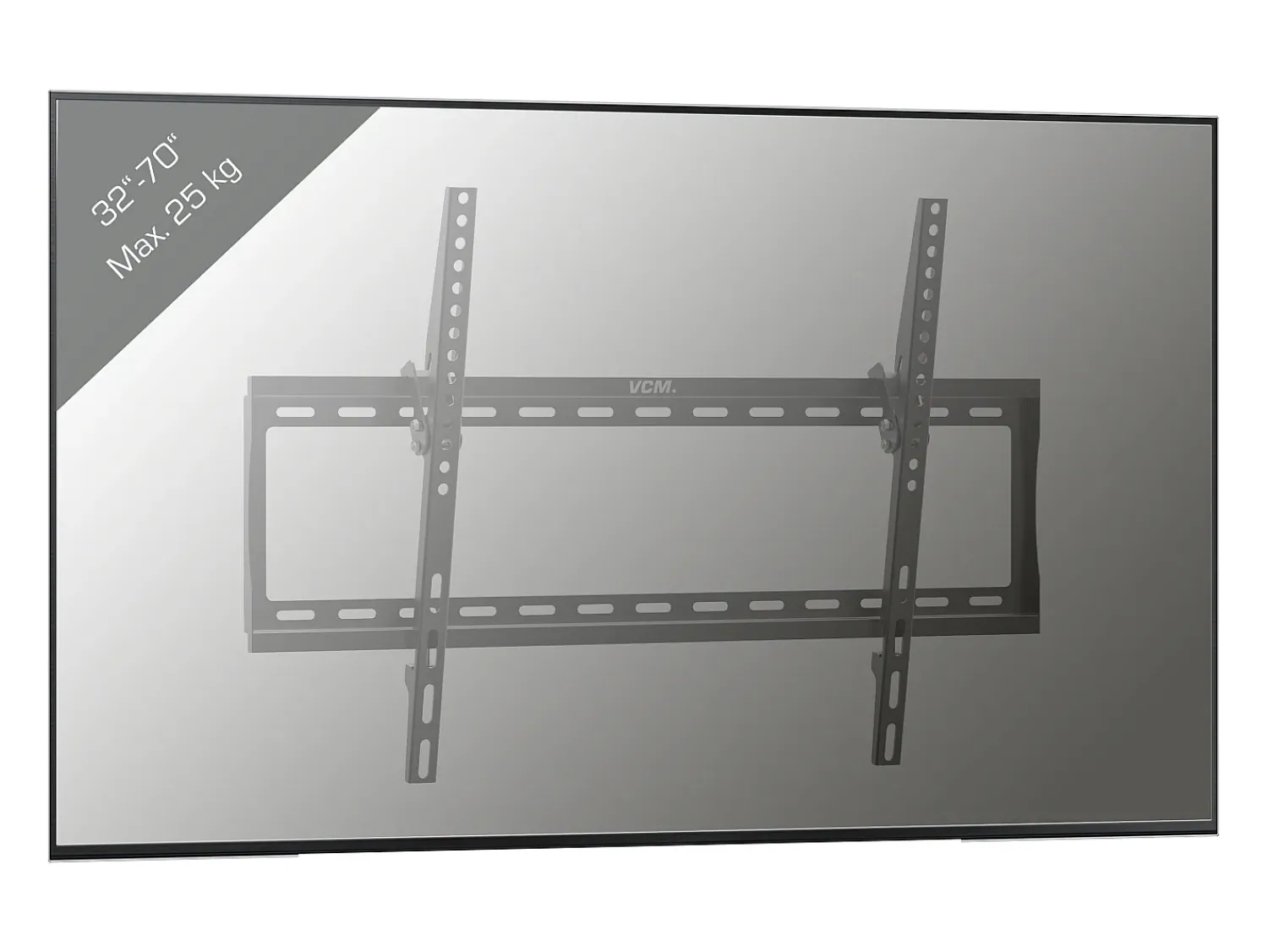 Móvel De Tv|VCM Montagem na parede de TV B-FN preto A. 42 x L. 65 x P. 3 cm Multicor
