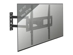 VCM Montagem na parede de TV B-SN600 Preto A. 42 x L. 64 x P. 8 cm^ Móvel De Tv
