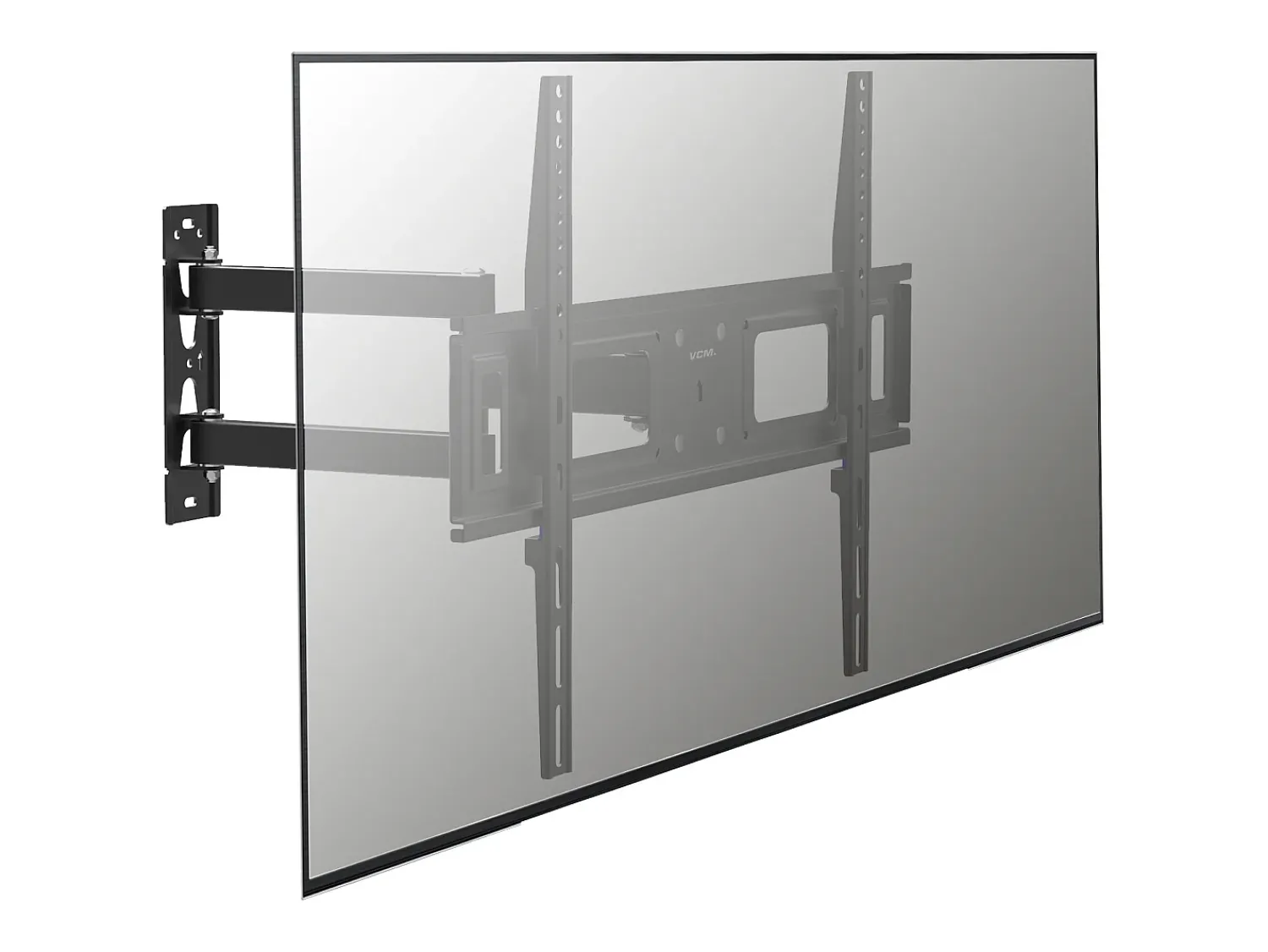 VCM Montagem na parede de TV B-SN600 Preto A. 42 x L. 64 x P. 8 cm^ Móvel De Tv