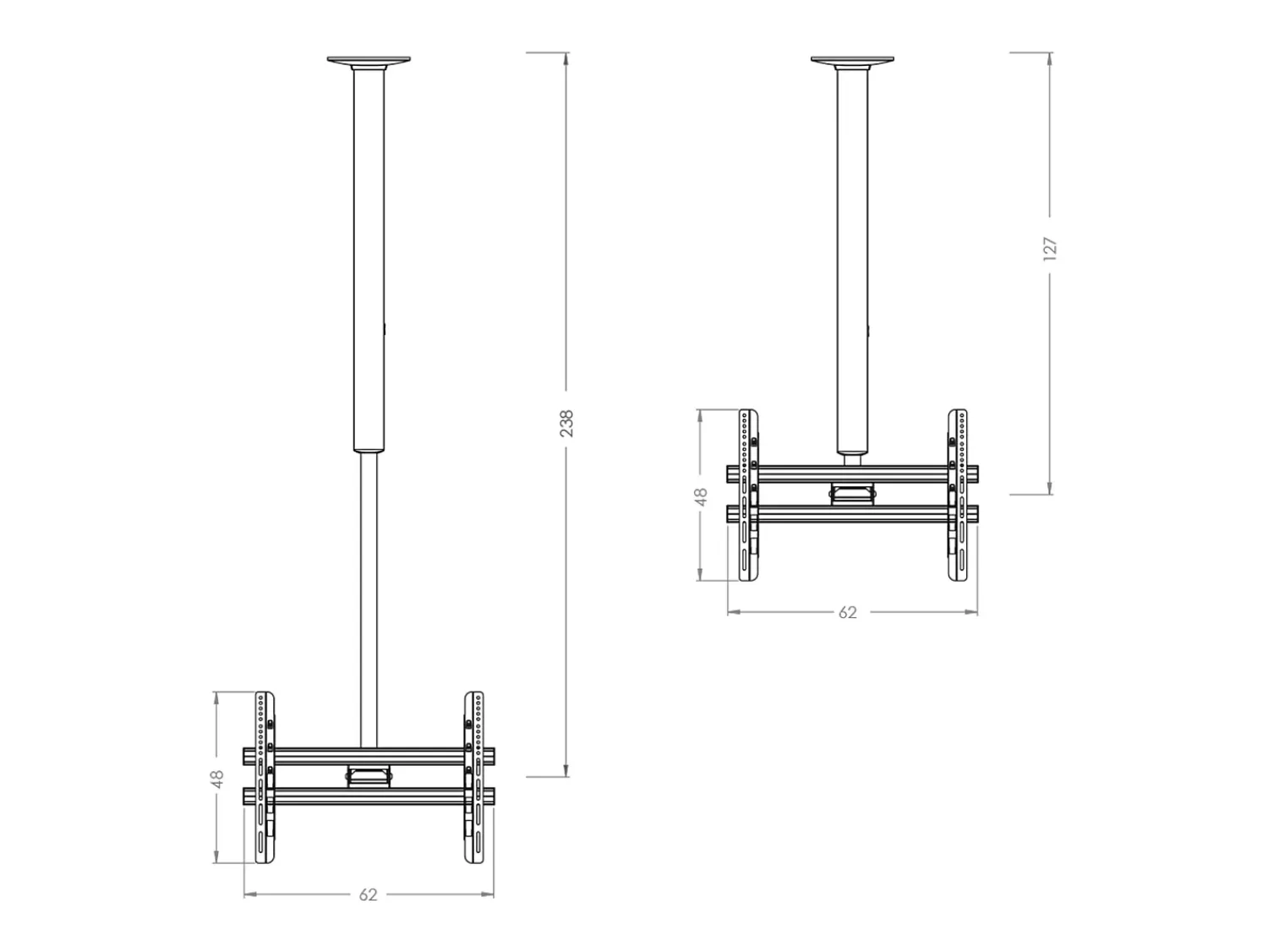 Móvel De Tv|VCM Montagem no teto de TV CM Prata A. 147 x L. 62 x P. 10 cm Multicor